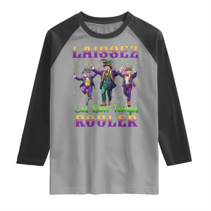 Funny Mardi Gras Trump Raglan Shirt Laissez Les Bon Temps Rouler Trump Dancing TS09 Sport Gray Black Print Your Wear