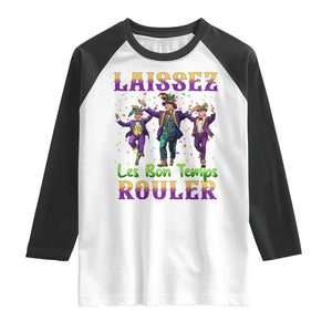 Funny Mardi Gras Trump Raglan Shirt Laissez Les Bon Temps Rouler Trump Dancing TS09 White Black Print Your Wear