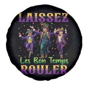 Funny Mardi Gras Trump Spare Tire Cover Laissez Les Bon Temps Rouler Trump Dancing TS09 Print Your Wear