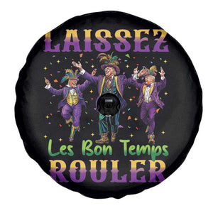 Funny Mardi Gras Trump Spare Tire Cover Laissez Les Bon Temps Rouler Trump Dancing TS09 Print Your Wear