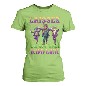Funny Mardi Gras Trump T Shirt For Women Laissez Les Bon Temps Rouler Trump Dancing TS09 Lime Print Your Wear