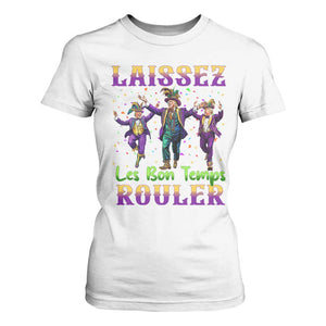 Funny Mardi Gras Trump T Shirt For Women Laissez Les Bon Temps Rouler Trump Dancing TS09 White Print Your Wear
