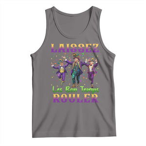 Funny Mardi Gras Trump Tank Top Laissez Les Bon Temps Rouler Trump Dancing TS09 Deep Heather Print Your Wear