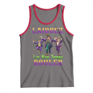Funny Mardi Gras Trump Tank Top Laissez Les Bon Temps Rouler Trump Dancing TS09 Deep Heather Red Print Your Wear