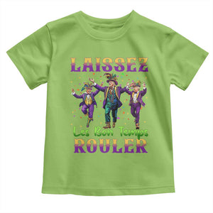 Funny Mardi Gras Trump Toddler T Shirt Laissez Les Bon Temps Rouler Trump Dancing TS09 Lime Print Your Wear