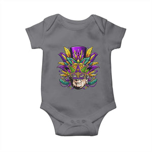 Mardi Gras Mask Trump Baby Onesie Fat Tuesday NOLA Louisiana TS09 Charcoal Print Your Wear