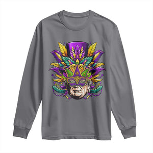 Mardi Gras Mask Trump Long Sleeve Shirt Fat Tuesday NOLA Louisiana TS09 Charcoal Print Your Wear