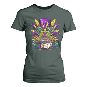 Mardi Gras Mask Trump T Shirt For Women Fat Tuesday NOLA Louisiana TS09 Dark Forest Green Print Your Wear