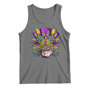 Mardi Gras Mask Trump Tank Top Fat Tuesday NOLA Louisiana TS09 Black Heather Print Your Wear