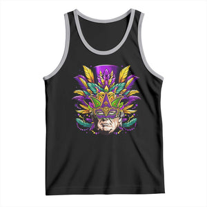 Mardi Gras Mask Trump Tank Top Fat Tuesday NOLA Louisiana TS09 Black Athletic Heather Print Your Wear