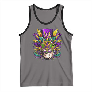 Mardi Gras Mask Trump Tank Top Fat Tuesday NOLA Louisiana TS09 Deep Heather Black Print Your Wear