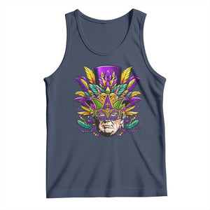 Mardi Gras Mask Trump Tank Top Fat Tuesday NOLA Louisiana TS09 Navy Print Your Wear