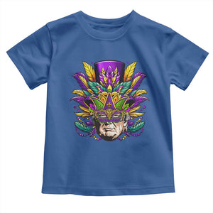 Mardi Gras Mask Trump Toddler T Shirt Fat Tuesday NOLA Louisiana TS09 Royal Blue Print Your Wear