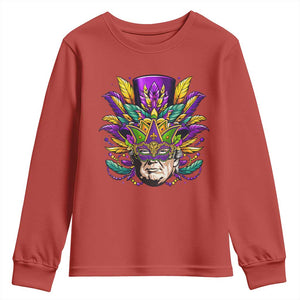 Mardi Gras Mask Trump Youth Sweatshirt Fat Tuesday NOLA Louisiana TS09 Red Print Your Wear