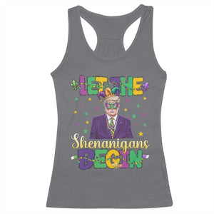 Funny Trump Mardi Gras Racerback Tank Top Let The Shenanigans Begin TS09 Charcoal Print Your Wear