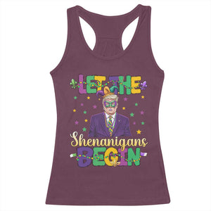 Funny Trump Mardi Gras Racerback Tank Top Let The Shenanigans Begin TS09 Maroon Print Your Wear