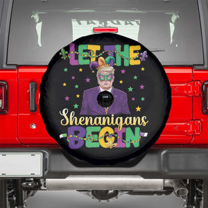 Funny Trump Mardi Gras Spare Tire Cover Let The Shenanigans Begin TS09 Black Print Your Wear