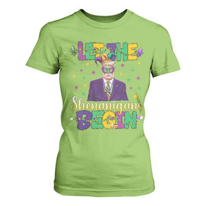Funny Trump Mardi Gras T Shirt For Women Let The Shenanigans Begin TS09 Lime Print Your Wear