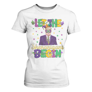 Funny Trump Mardi Gras T Shirt For Women Let The Shenanigans Begin TS09 White Print Your Wear