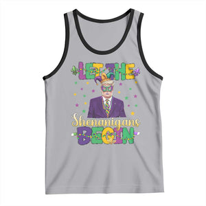 Funny Trump Mardi Gras Tank Top Let The Shenanigans Begin TS09 Athletic Heather Black Print Your Wear