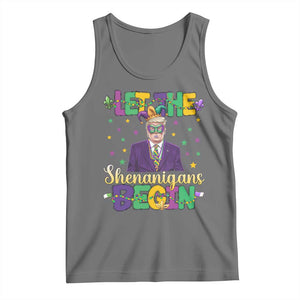 Funny Trump Mardi Gras Tank Top Let The Shenanigans Begin TS09 Black Heather Print Your Wear