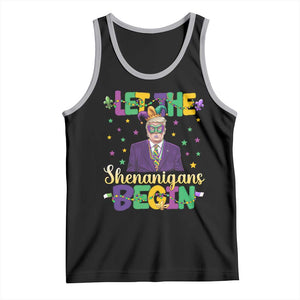 Funny Trump Mardi Gras Tank Top Let The Shenanigans Begin TS09 Black Athletic Heather Print Your Wear