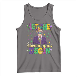 Funny Trump Mardi Gras Tank Top Let The Shenanigans Begin TS09 Deep Heather Print Your Wear