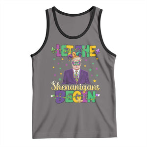 Funny Trump Mardi Gras Tank Top Let The Shenanigans Begin TS09 Deep Heather Black Print Your Wear