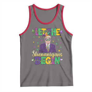 Funny Trump Mardi Gras Tank Top Let The Shenanigans Begin TS09 Deep Heather Red Print Your Wear