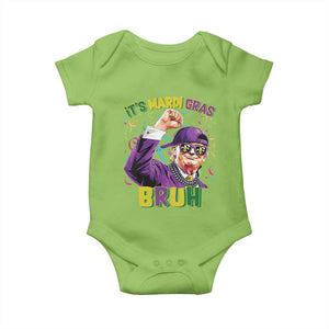 Funny Trump Mardi Gras Baby Onesie It's Mardi Gras Bruh TS09 Lime Print Your Wear