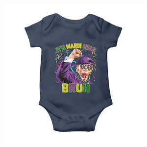 Funny Trump Mardi Gras Baby Onesie It's Mardi Gras Bruh TS09 Navy Print Your Wear