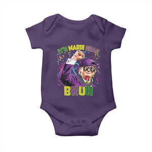 Funny Trump Mardi Gras Baby Onesie It's Mardi Gras Bruh TS09 Purple Print Your Wear