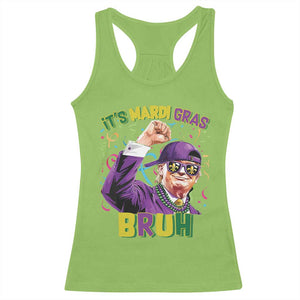Funny Trump Mardi Gras Racerback Tank Top It's Mardi Gras Bruh TS09 Lime Print Your Wear