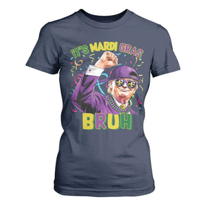 Funny Trump Mardi Gras T Shirt For Women It's Mardi Gras Bruh TS09 Navy Print Your Wear