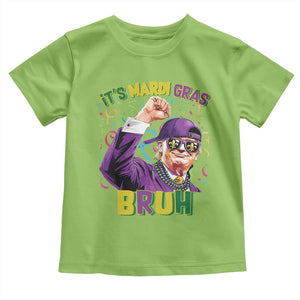 Funny Trump Mardi Gras Toddler T Shirt It's Mardi Gras Bruh TS09 Lime Print Your Wear
