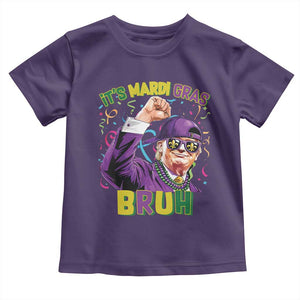 Funny Trump Mardi Gras Toddler T Shirt It's Mardi Gras Bruh TS09 Purple Print Your Wear