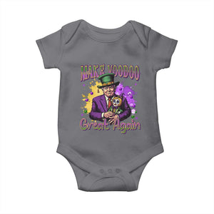 Trump Mardi Gras Baby Onesie Make Voodoo Great Again Voo Doo Doll TS09 Charcoal Print Your Wear
