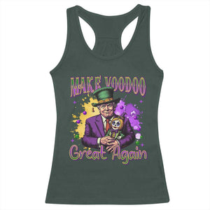 Trump Mardi Gras Racerback Tank Top Make Voodoo Great Again Voo Doo Doll TS09 Dark Forest Green Print Your Wear