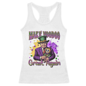Trump Mardi Gras Racerback Tank Top Make Voodoo Great Again Voo Doo Doll TS09 White Print Your Wear