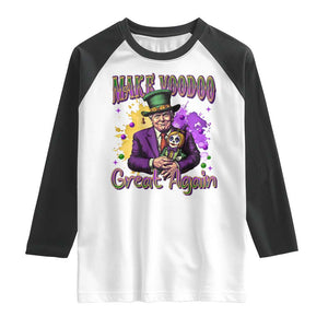 Trump Mardi Gras Raglan Shirt Make Voodoo Great Again Voo Doo Doll TS09 White Black Print Your Wear