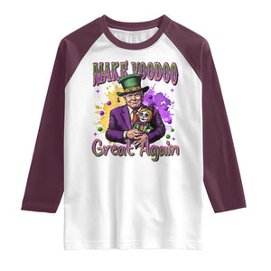 Trump Mardi Gras Raglan Shirt Make Voodoo Great Again Voo Doo Doll TS09 White Maroon Print Your Wear