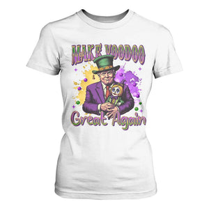 Trump Mardi Gras T Shirt For Women Make Voodoo Great Again Voo Doo Doll TS09 White Print Your Wear