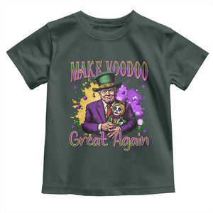 Trump Mardi Gras Toddler T Shirt Make Voodoo Great Again Voo Doo Doll TS09 Dark Forest Green Print Your Wear