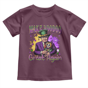 Trump Mardi Gras Toddler T Shirt Make Voodoo Great Again Voo Doo Doll TS09 Maroon Print Your Wear