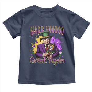 Trump Mardi Gras Toddler T Shirt Make Voodoo Great Again Voo Doo Doll TS09 Navy Print Your Wear
