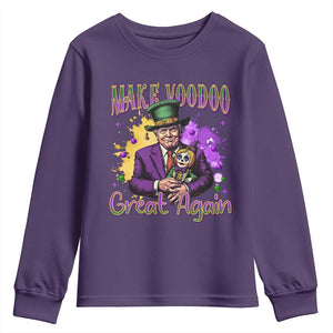 Trump Mardi Gras Youth Sweatshirt Make Voodoo Great Again Voo Doo Doll TS09 Purple Print Your Wear