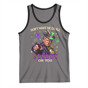 Trump Voodoo Mardi Gras Tank Top Don't Make Me Go All Voodoo On You TS09 Deep Heather Black Print Your Wear