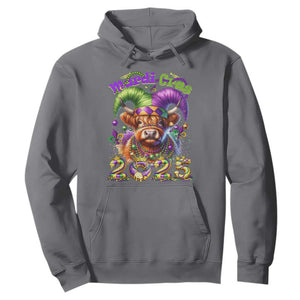 Mardi Gras 2025 Hoodie Cow Jester Outfit TS09 Charcoal Print Your Wear