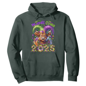 Mardi Gras 2025 Hoodie Cow Jester Outfit TS09 Dark Forest Green Print Your Wear