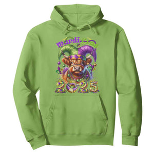 Mardi Gras 2025 Hoodie Cow Jester Outfit TS09 Lime Print Your Wear